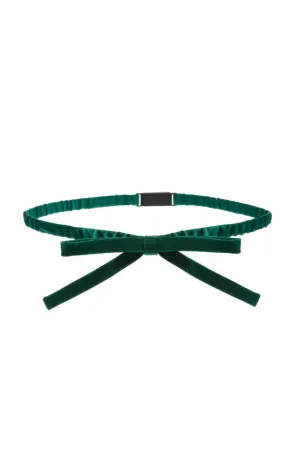velvet bow waist belt