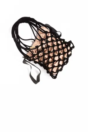 Velvet Net Bucket Bag