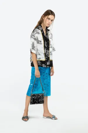 vinyl-effect pencil skirt