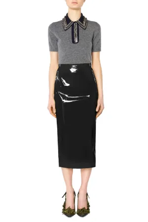 vinyl pencil skirt