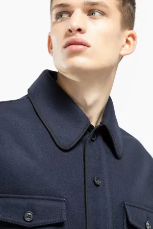 Virgin wool shirt jacket