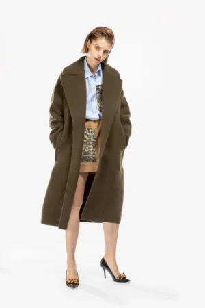 wide-lapel belted coat