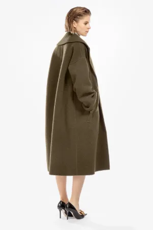 wide-lapel belted coat
