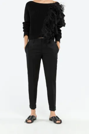 wool-blend tailored pants