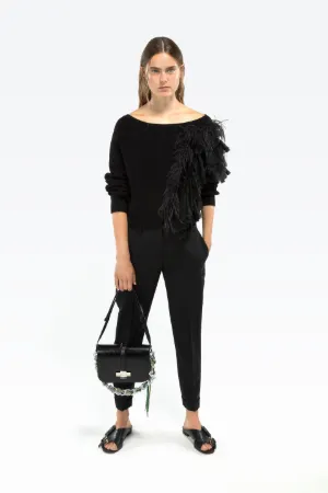 wool-blend tailored pants