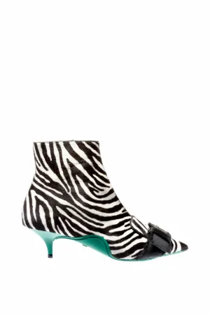 zebra calf hair buckled boots