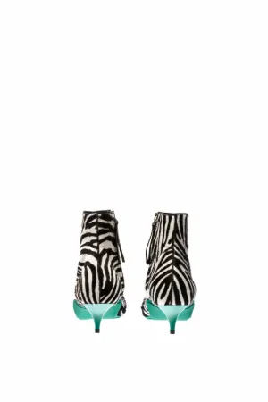 zebra calf hair buckled boots