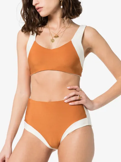 two tone swimsuit