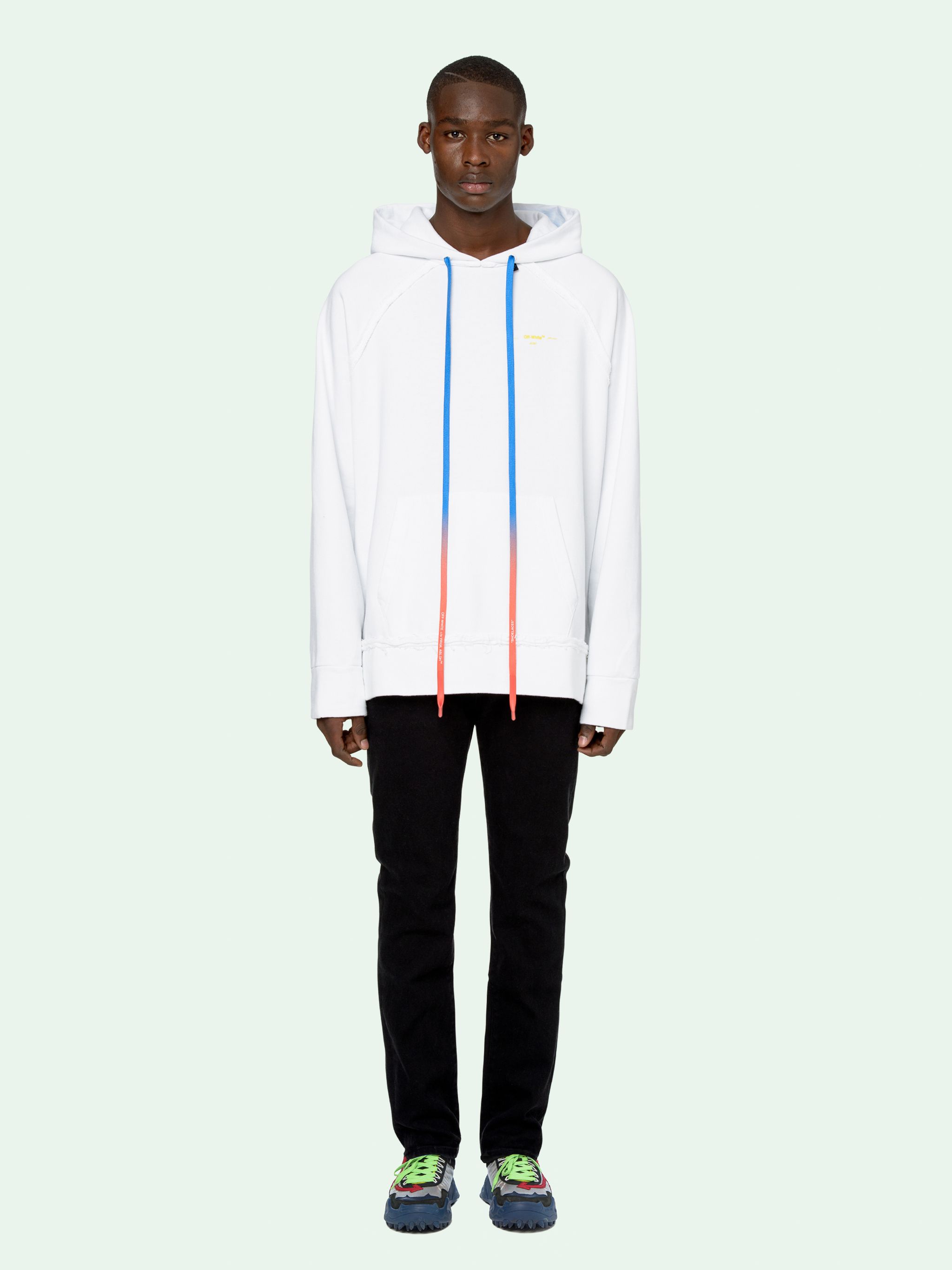 off white acrylic hoodie