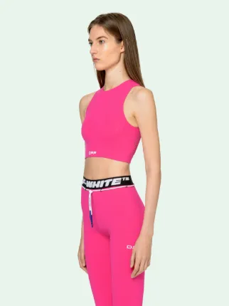 Off white pink online crop top