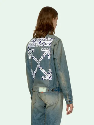 AIRPORT TAPE JEANS JACKET in blue | Off-White™ Official AL