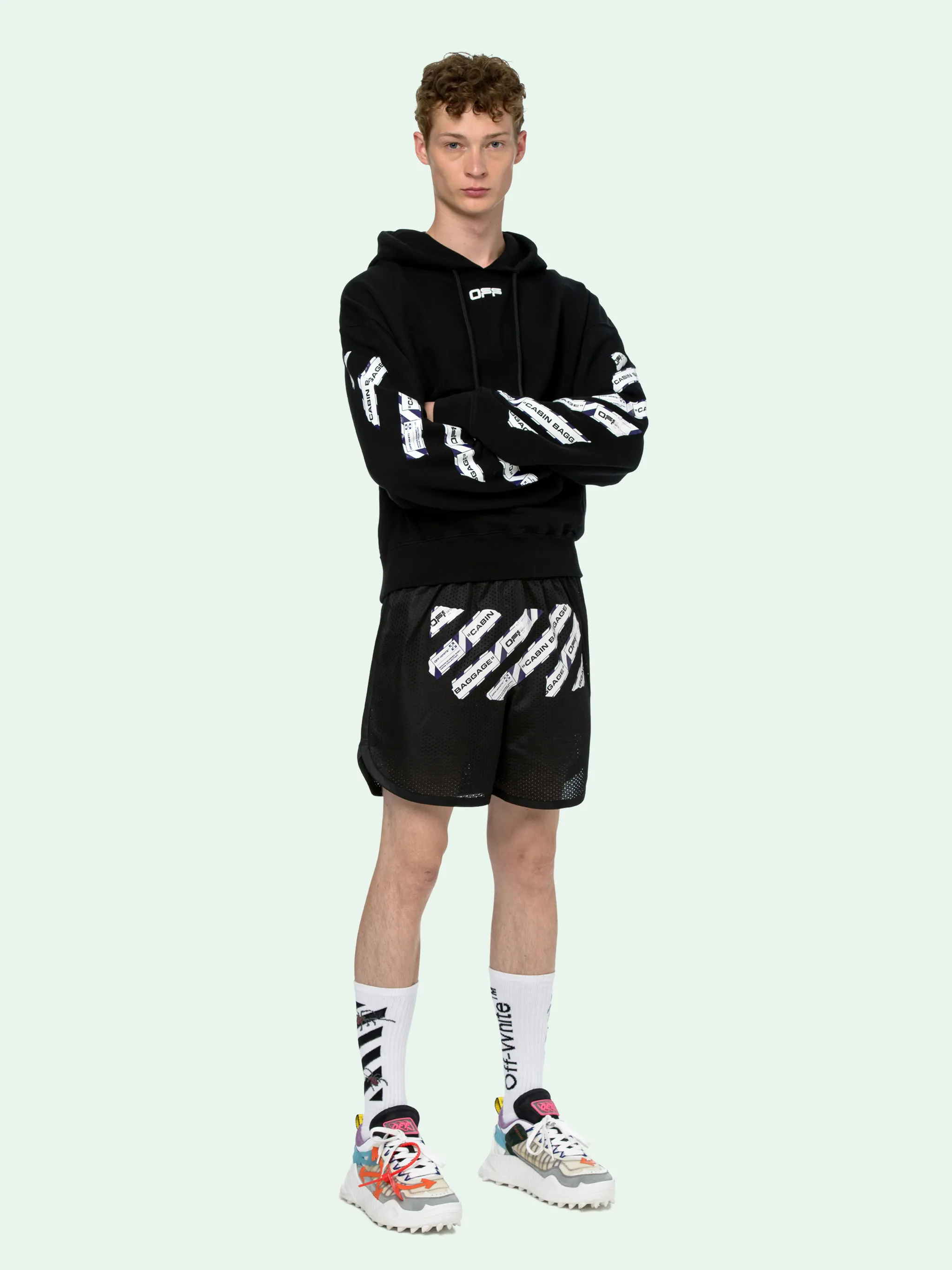 off white caution tape hoodie