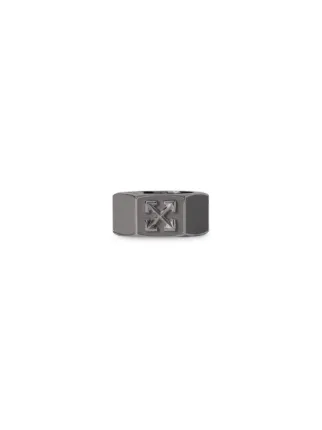 Arrow Enamel Hexnut Ring in silver | Off-White™ Official US