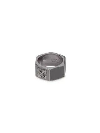 Arrow Enamel Hexnut Ring in silver | Off-White™ Official US