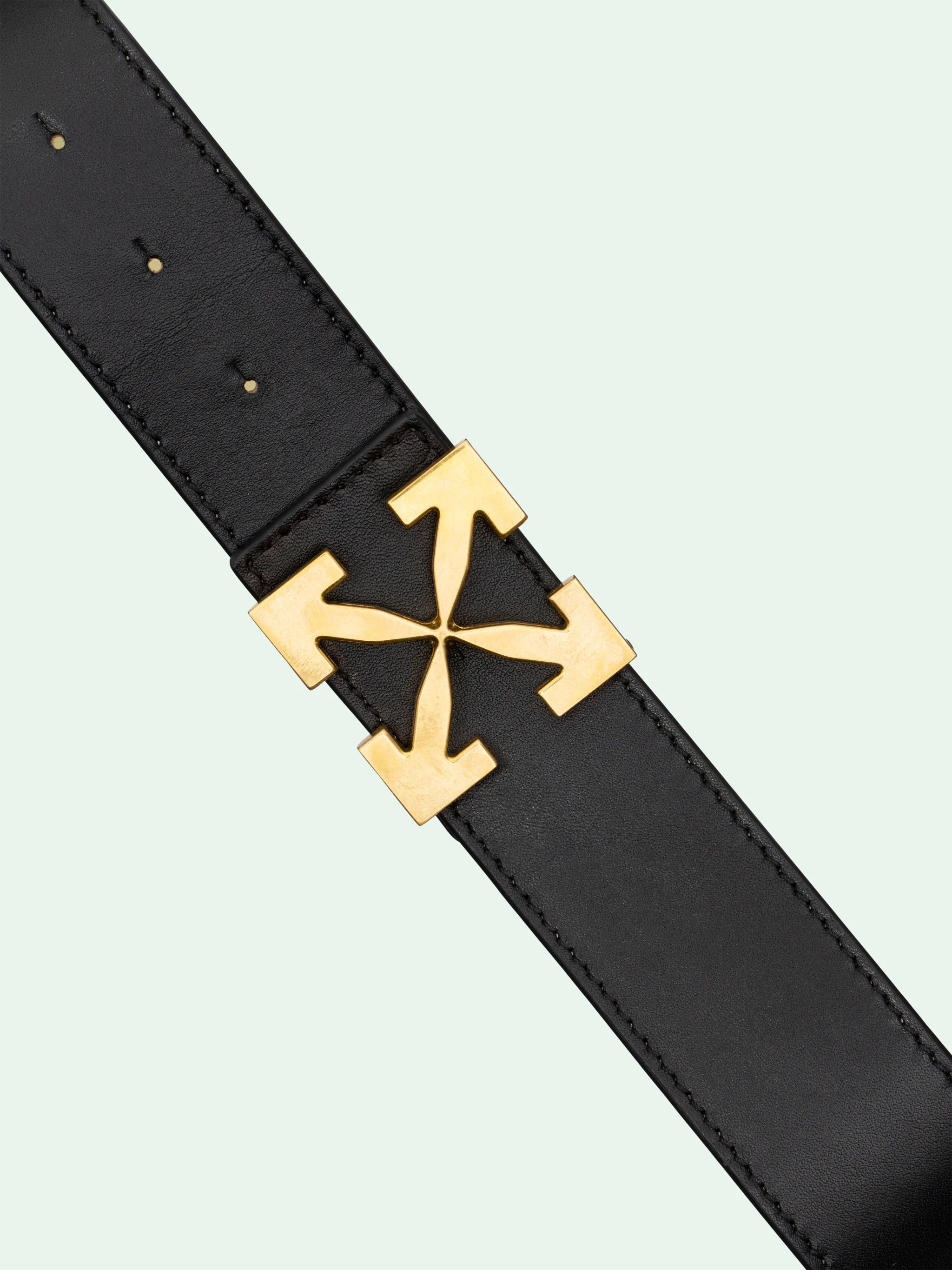 off white leather belt