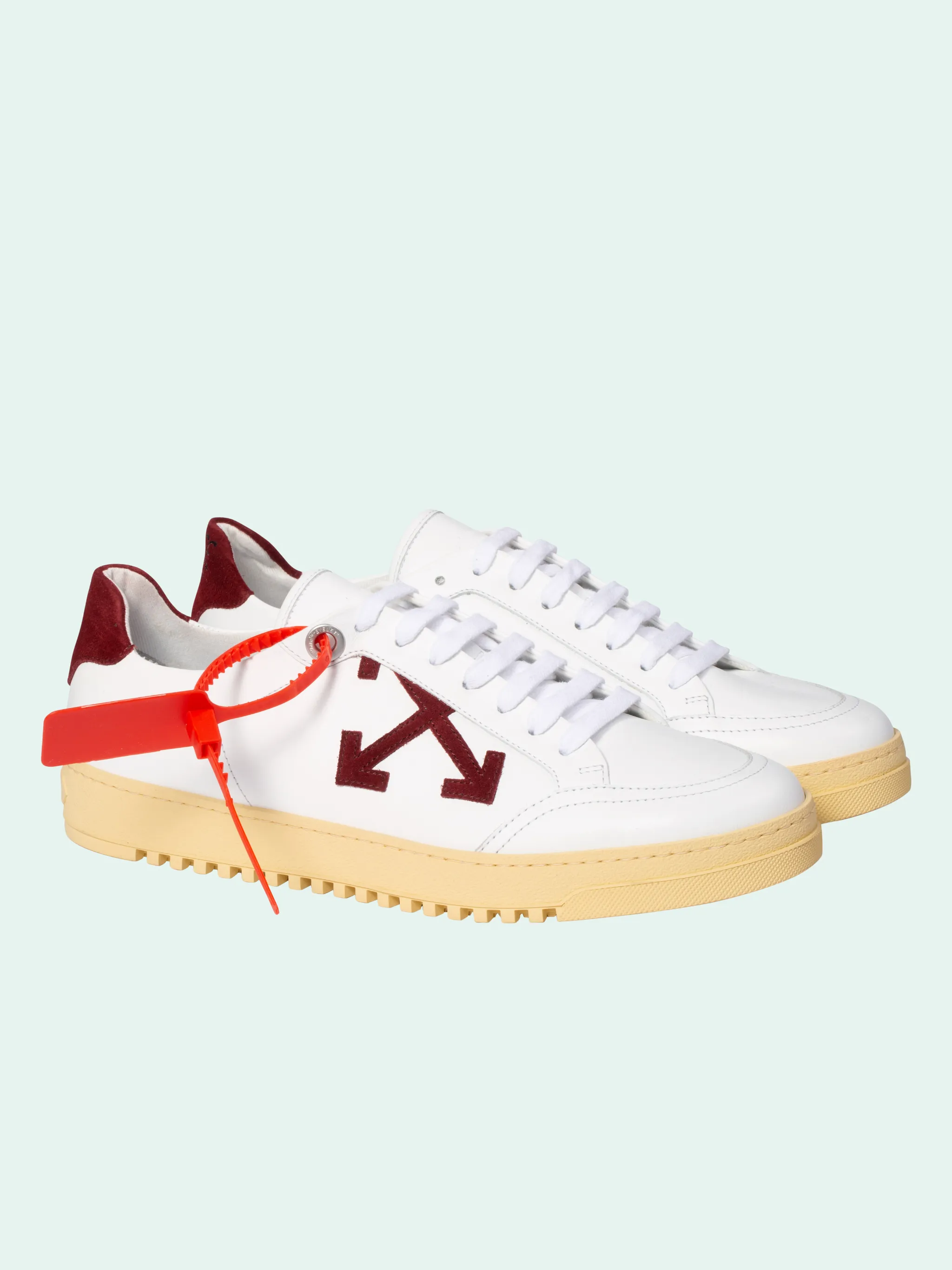 off white arrow leather sneakers