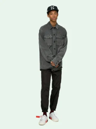off white black denim shirt