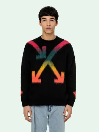 Off white fuzzy sweater best sale