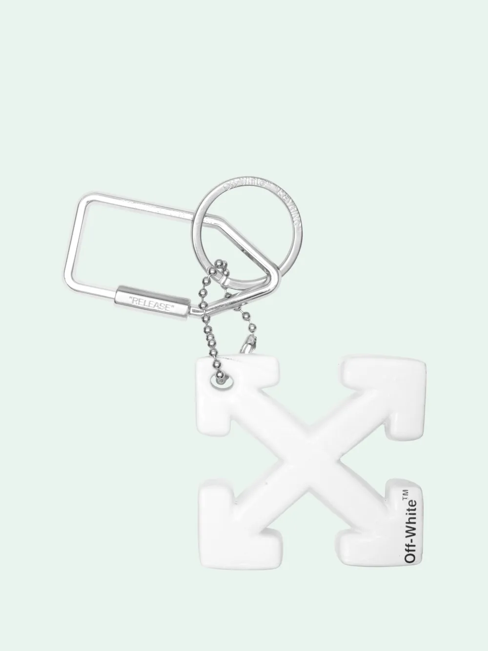 Off white rubber on sale keychain