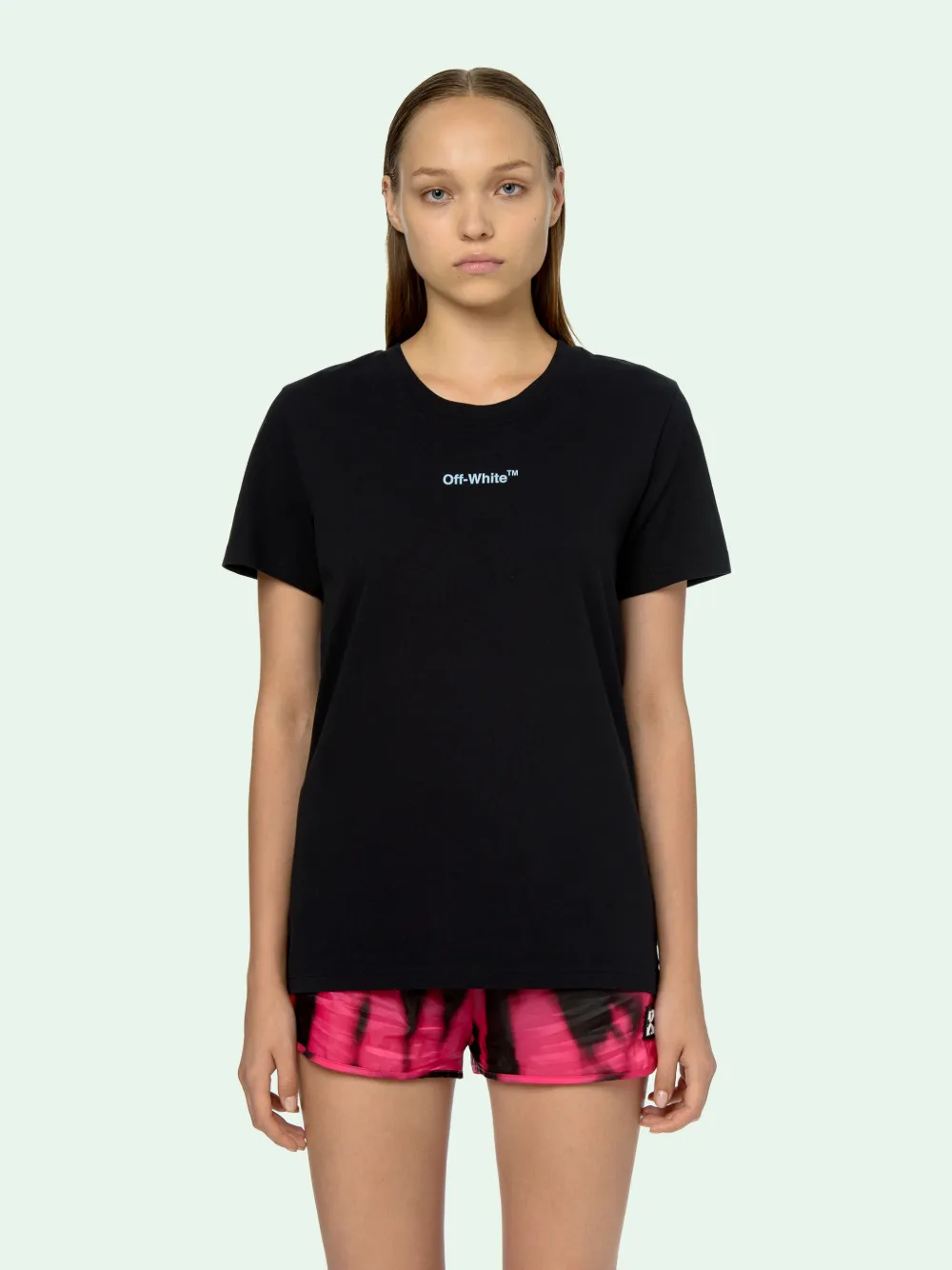 off white t shirt pink arrow