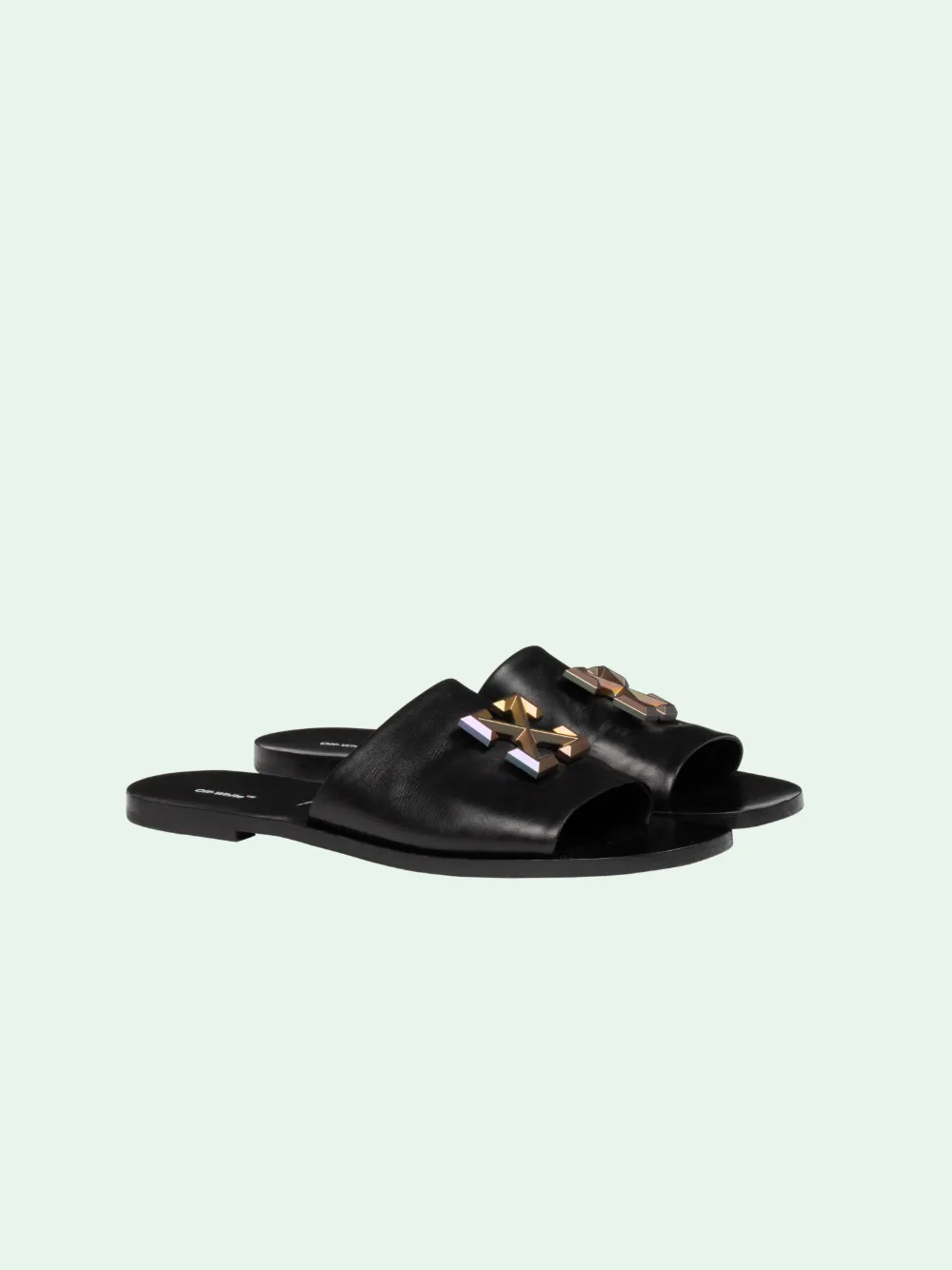 white buckle sliders