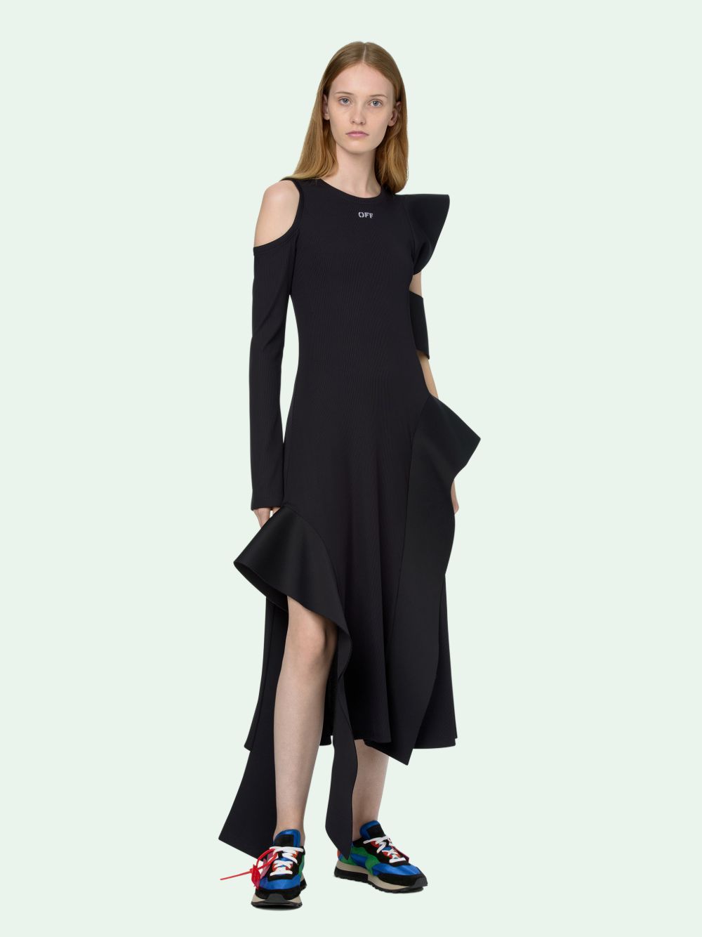 Off white cheap asymmetric dress