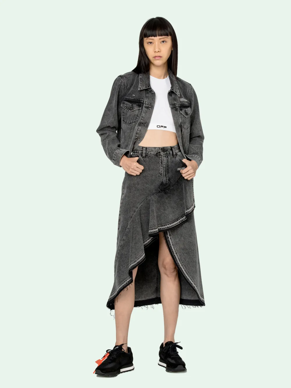 ASYMMETRICAL SKIRT in grey | Off-White™ Official US 