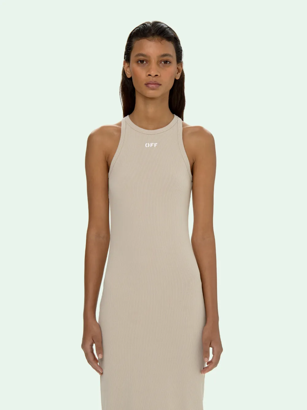 off white sleeveless dress