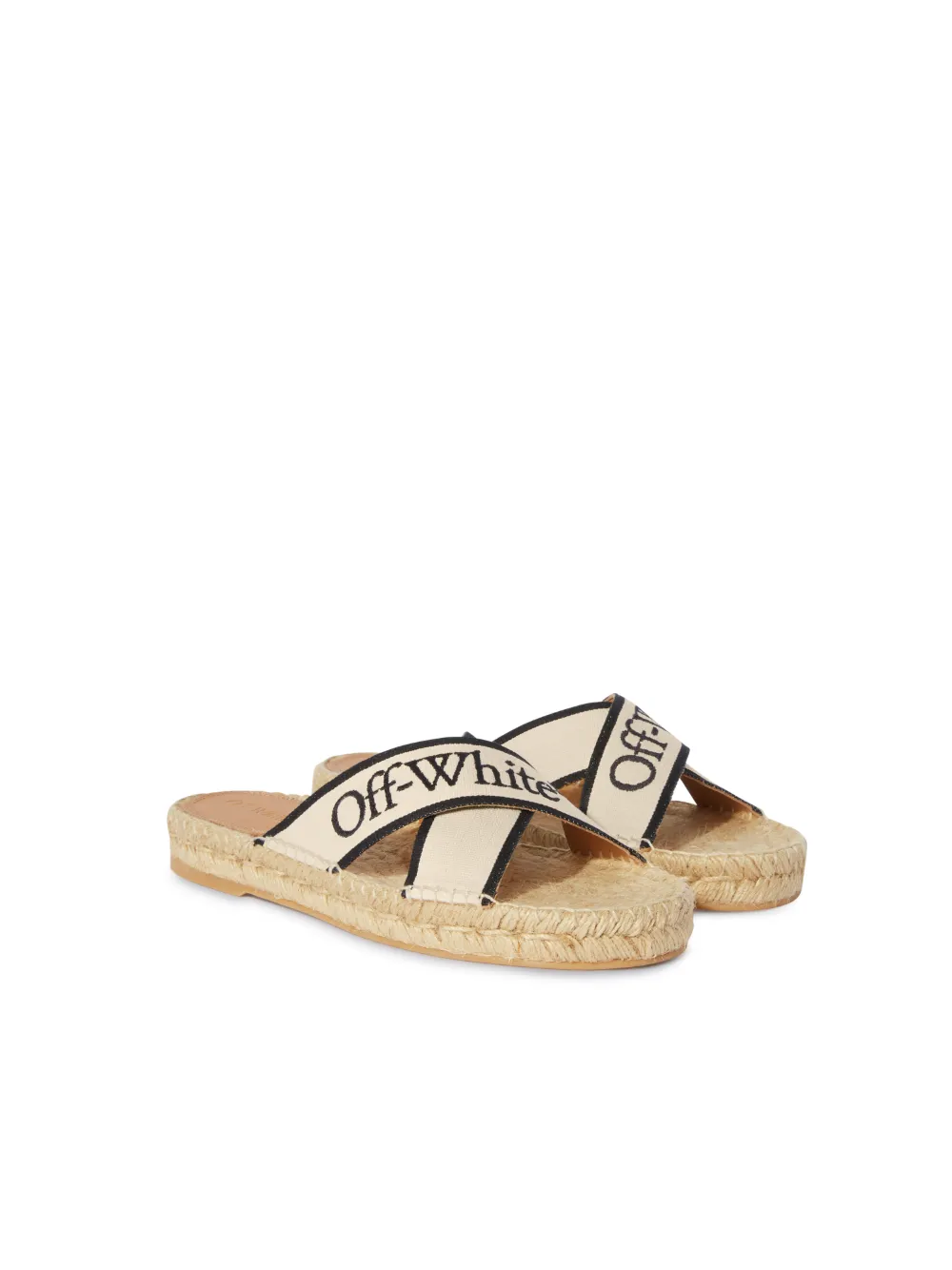 BEIGE/BLACK CRISS-CROSS ESPADRILLES