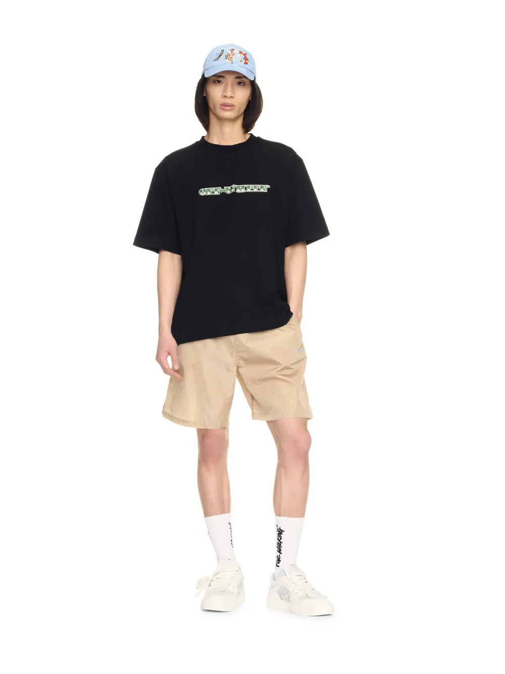 BEIGE OUTLINE BADESHORTS