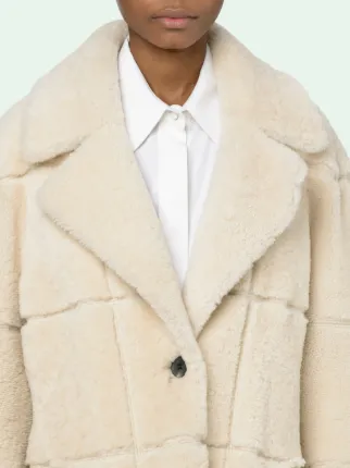 BEIGE SHEARLING COAT in white Off White Official FR