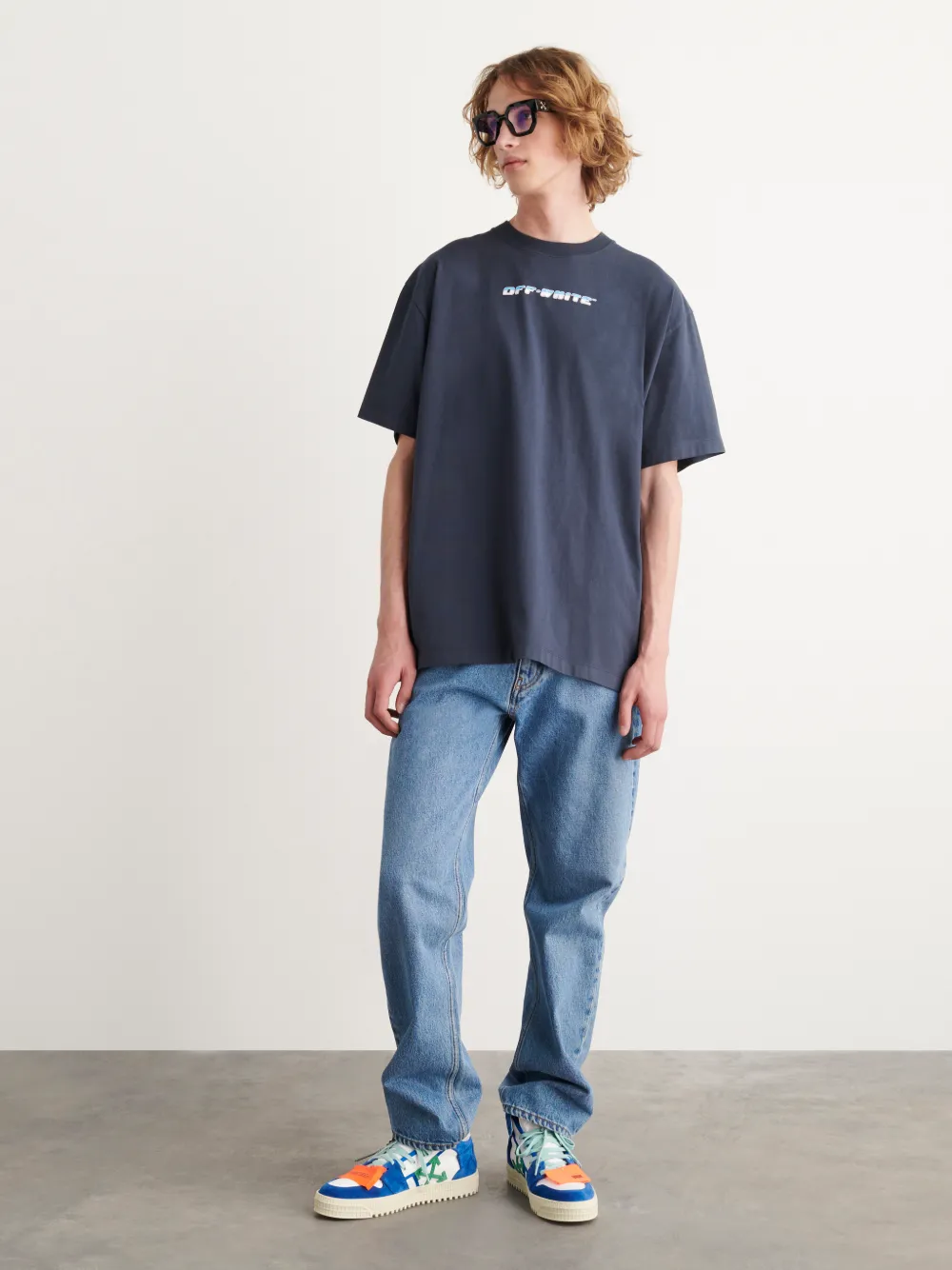 Off white blue clearance tee