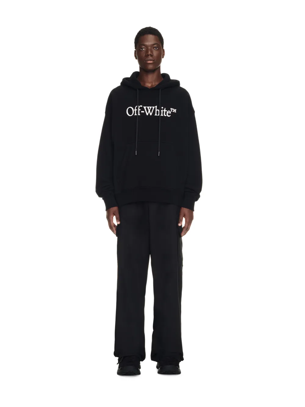 Off White Bookish Logo Cotton Hoodie