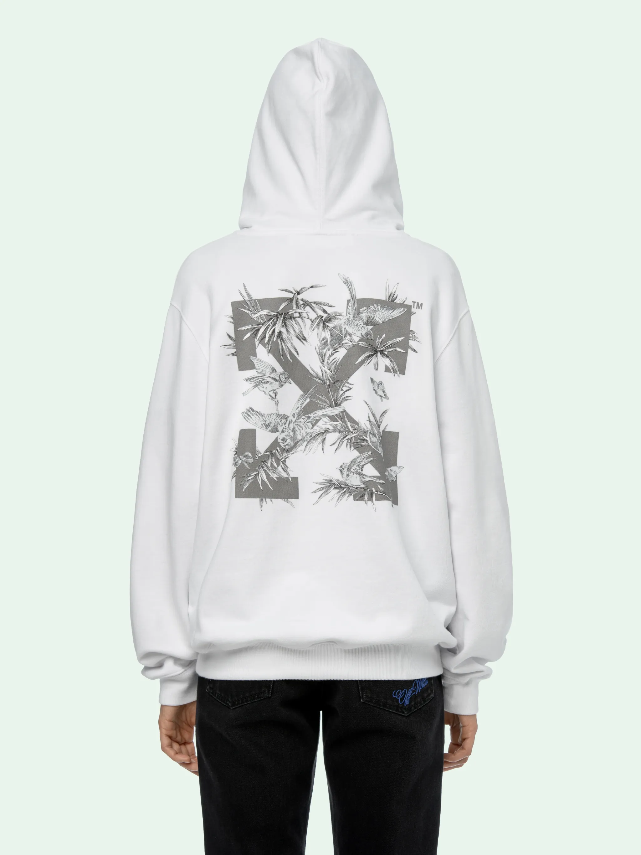 white threads reflective hoodie
