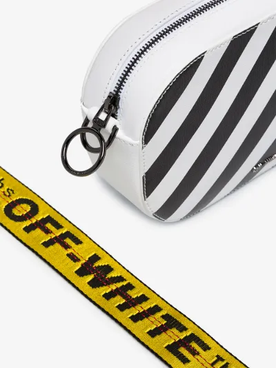 off white black bag with yellow stripe