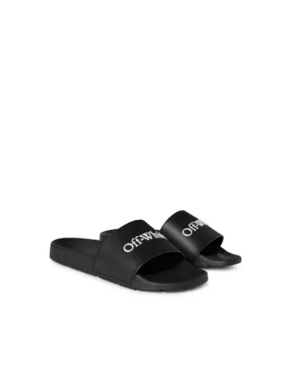 サンダル・ミュール Off White Black leather Bookish slippers BLACK BOOKISH SLIDERS in black | Off-White™ Official US