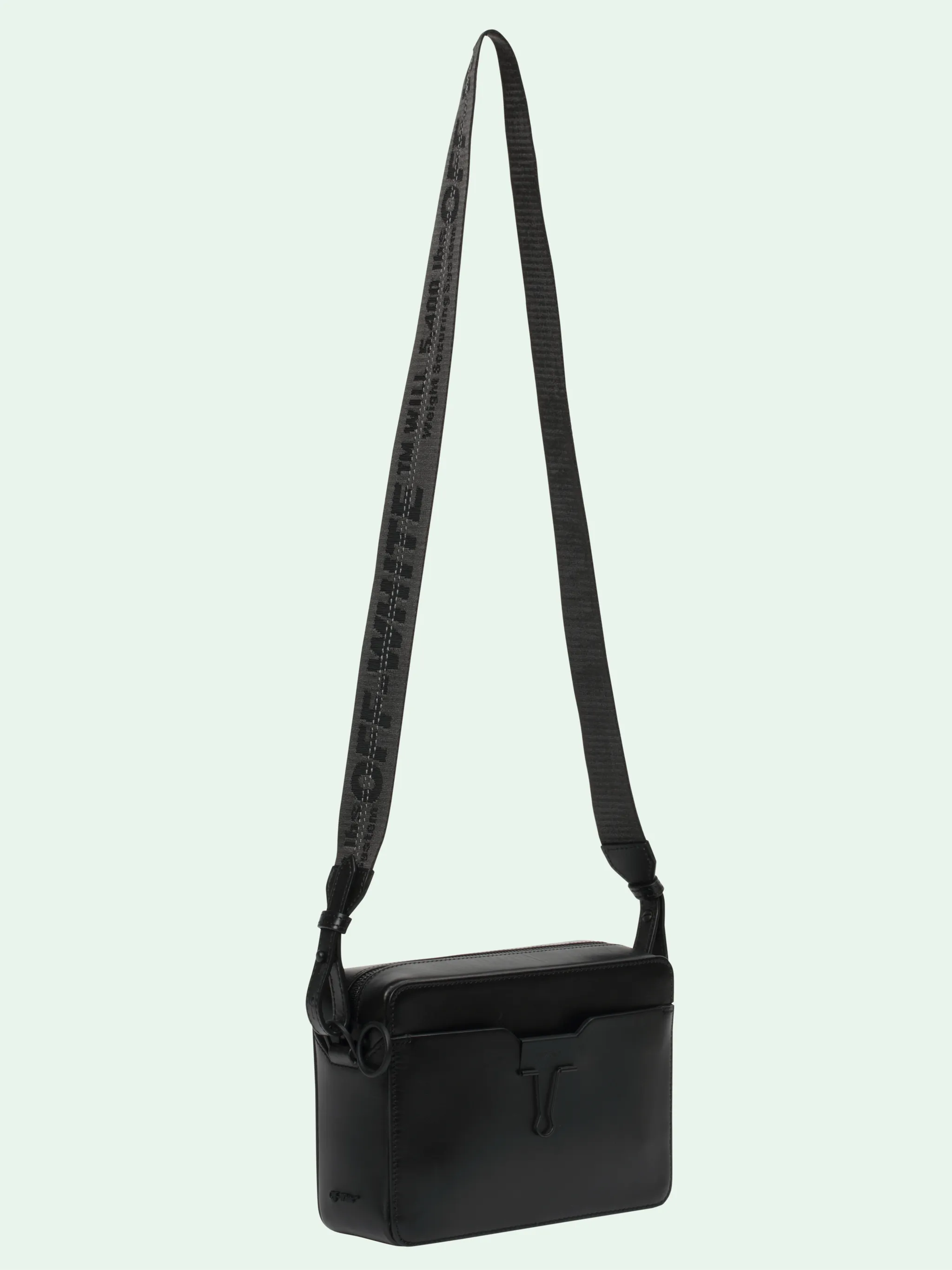 off white leather camera bolsa