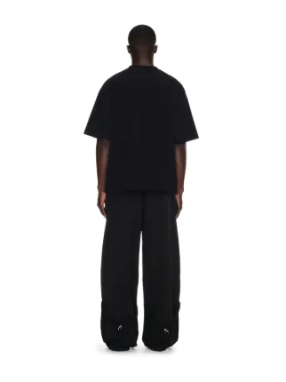 Off White Black Denim Cargo Trousers