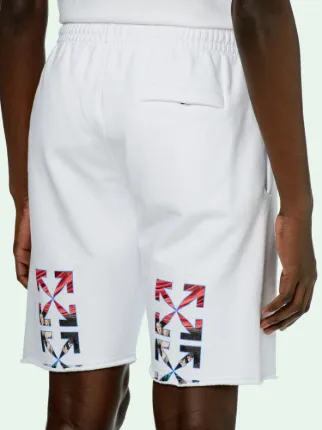 BLACK CARAVAGGIO PAINTING SWEATSHORTS in white Off White