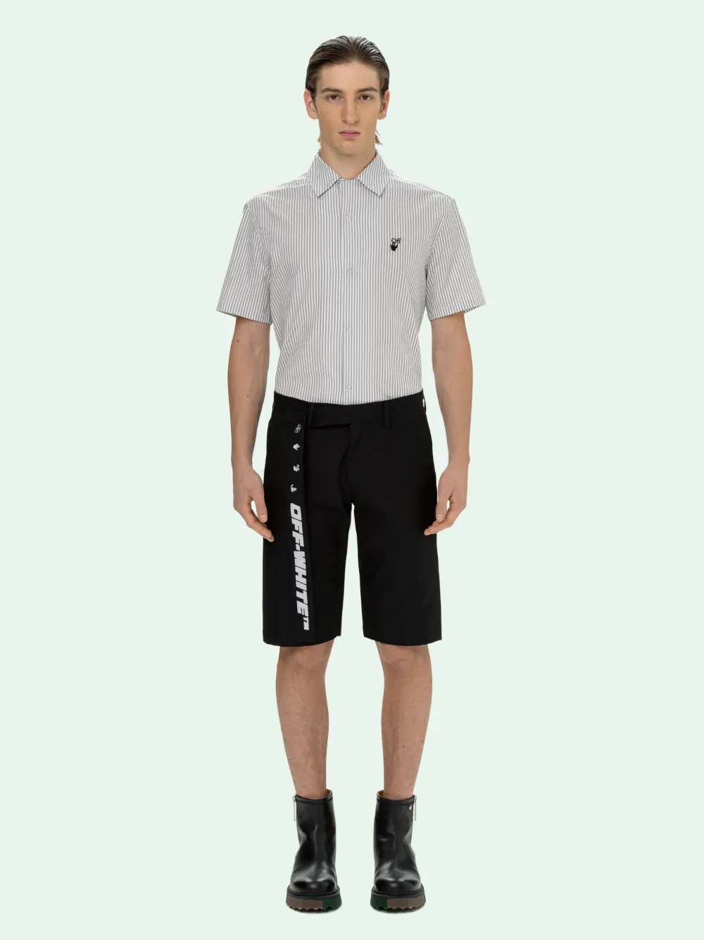 off white grey shorts