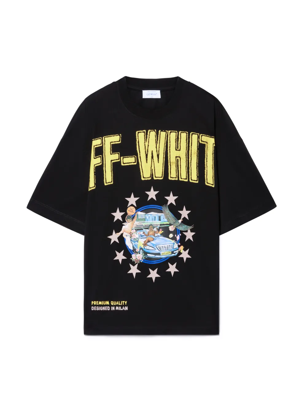 BLACK FRESCO STAR T-SHIRT