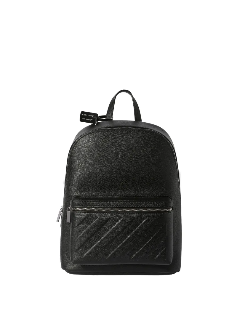 BLACK LEATHER DIAG BACKPACK on Sale Off White Official US