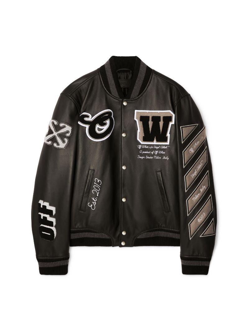 Off white leather jacket men best sale