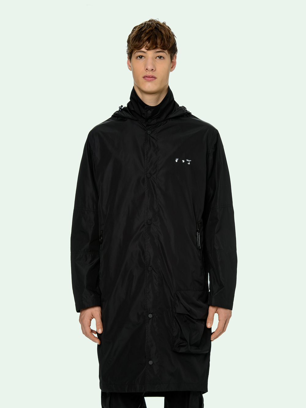 BLACK LOGO RAINCOAT secondary image