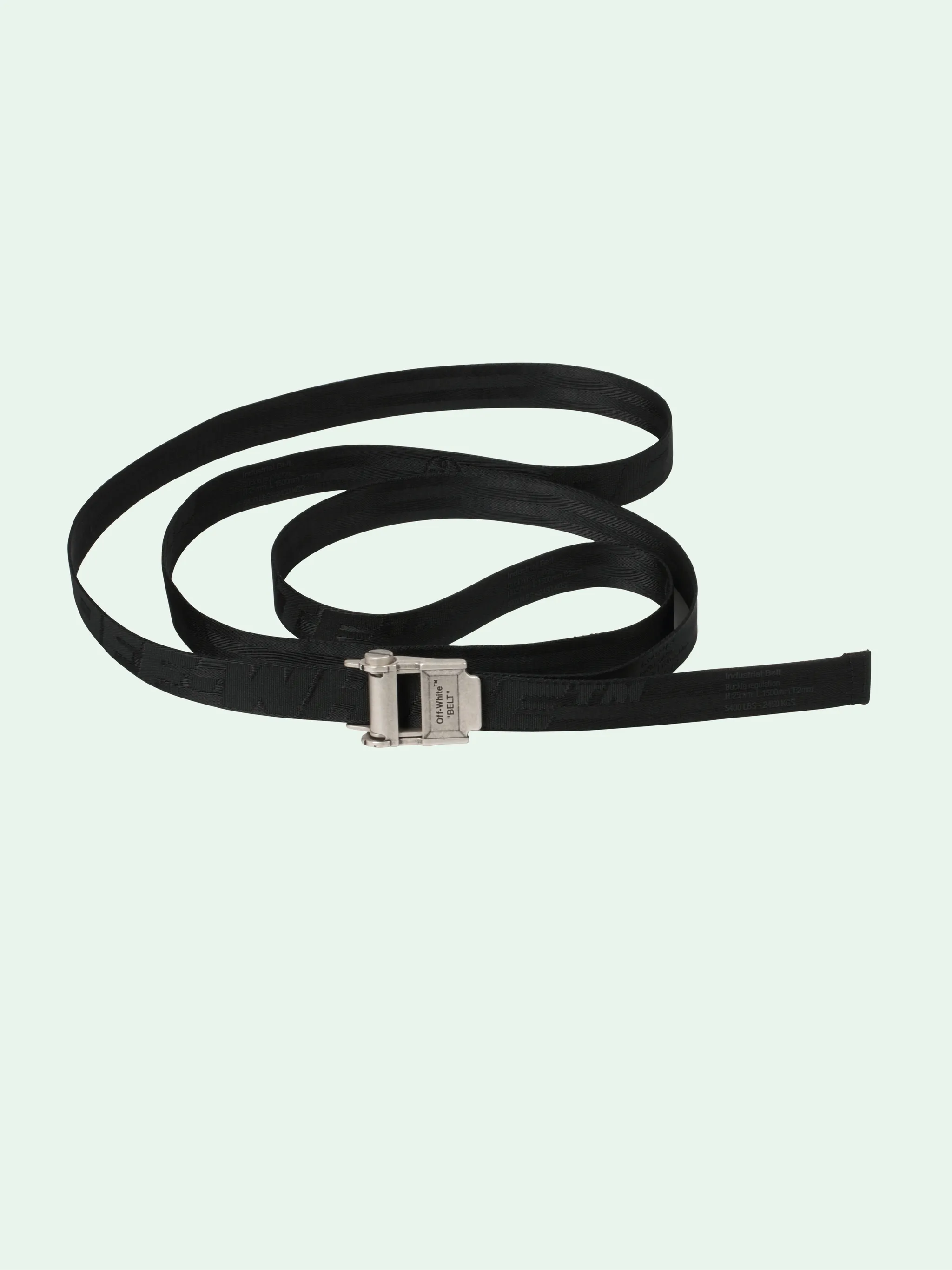 off white industrial belt black