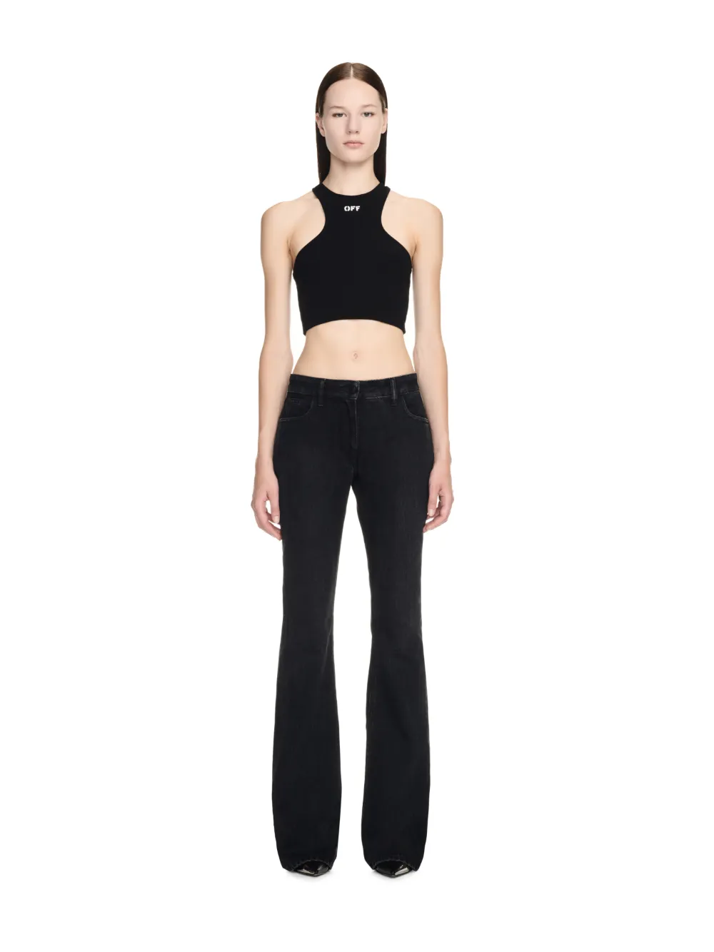 BLACK OFF STAMP RIBBED TOP in black | Off-White™ Official US