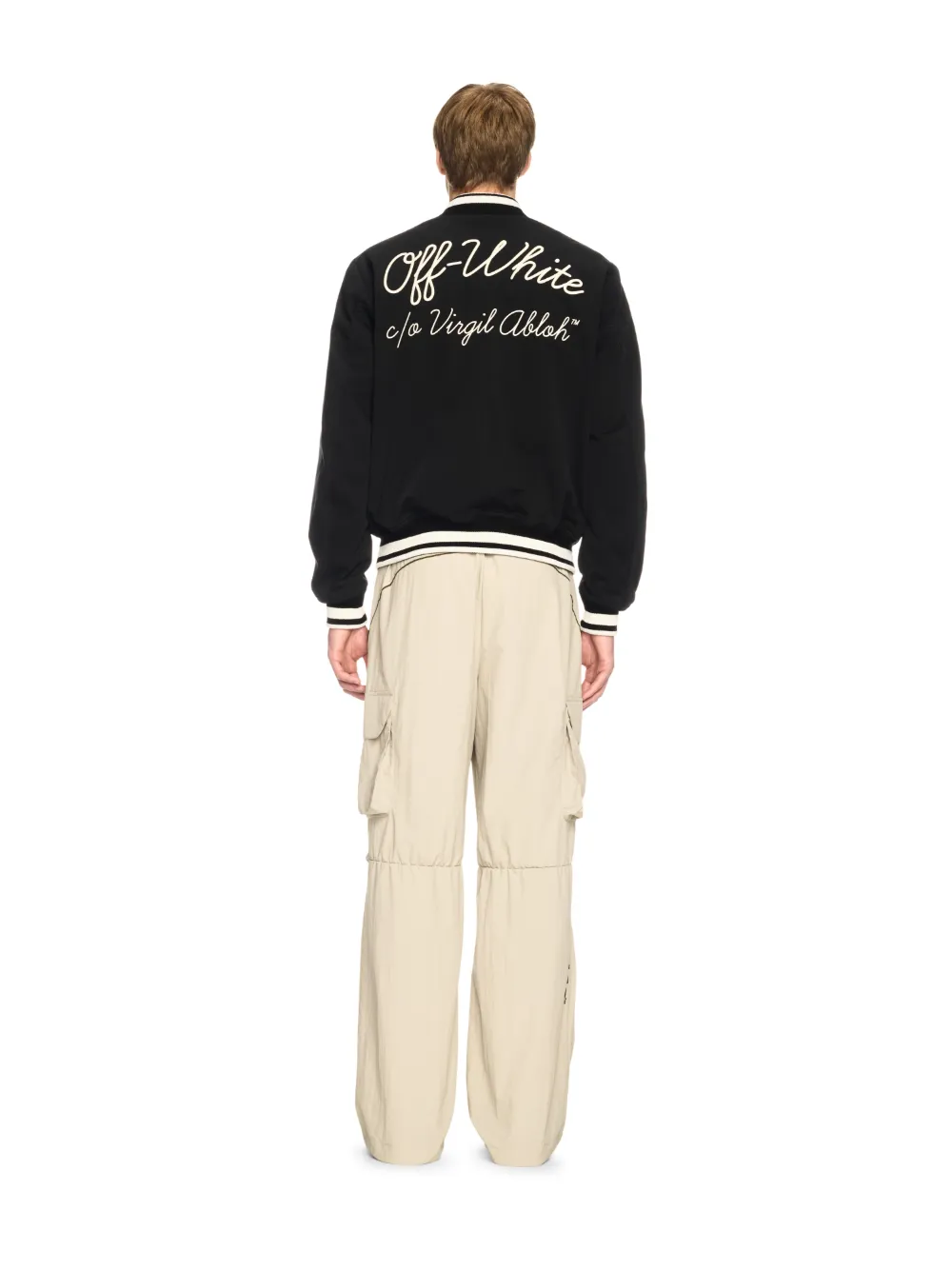 BLACK SCRIPT SOUVENIR VARSITY JACKET