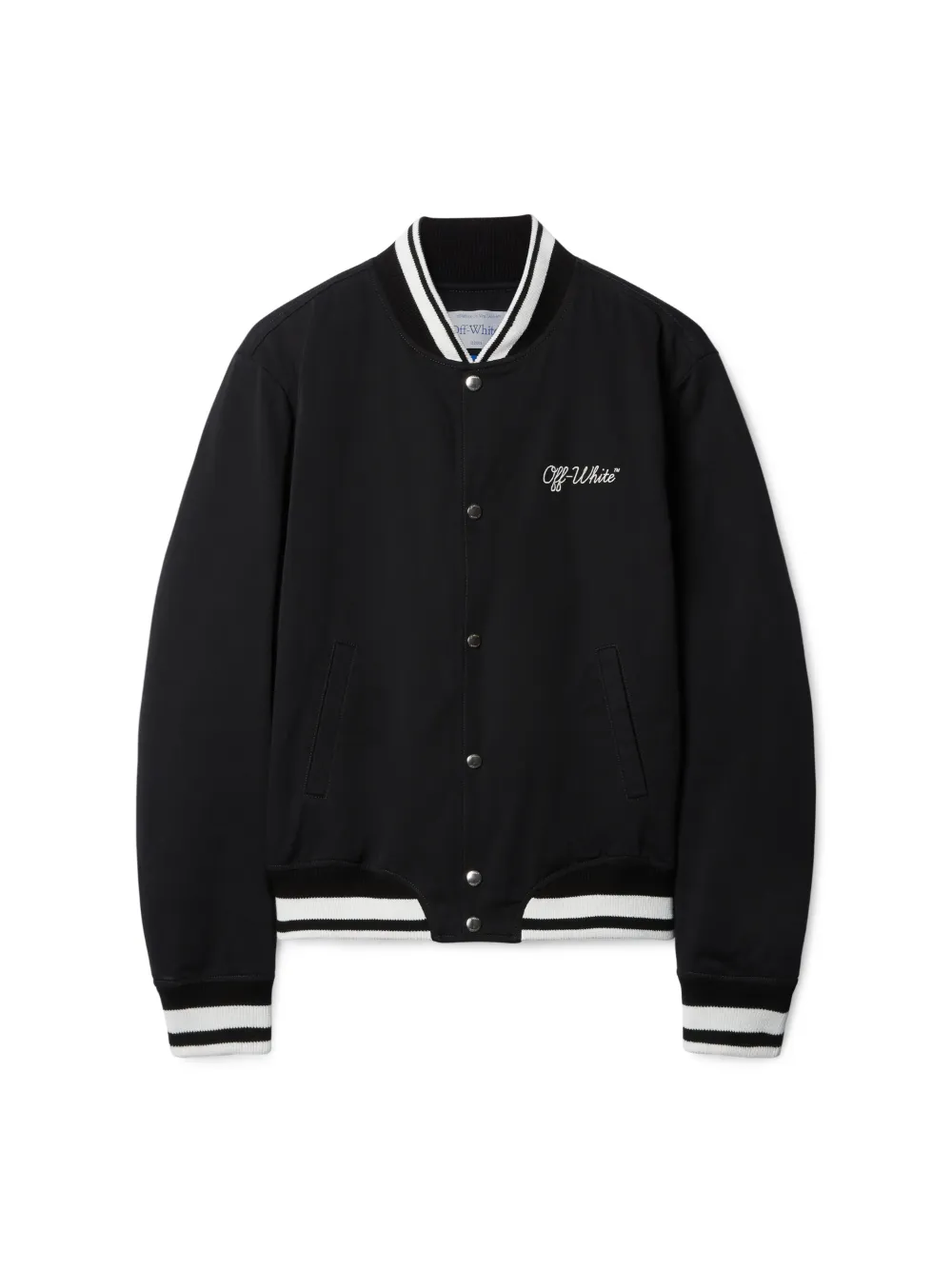 BLACK SCRIPT SOUVENIR VARSITY JACKET