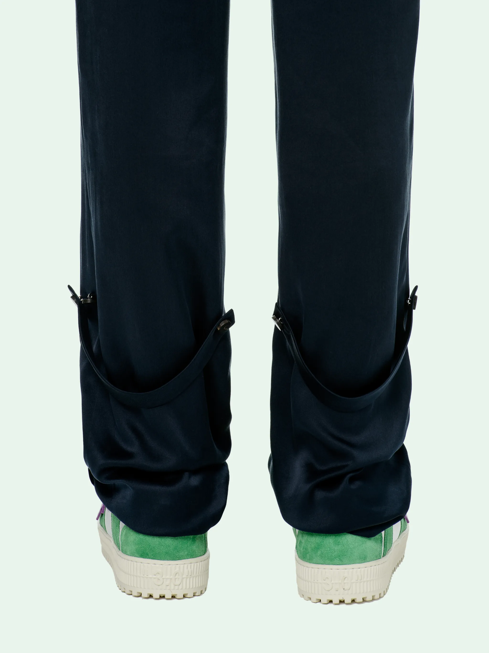 off white silk pants