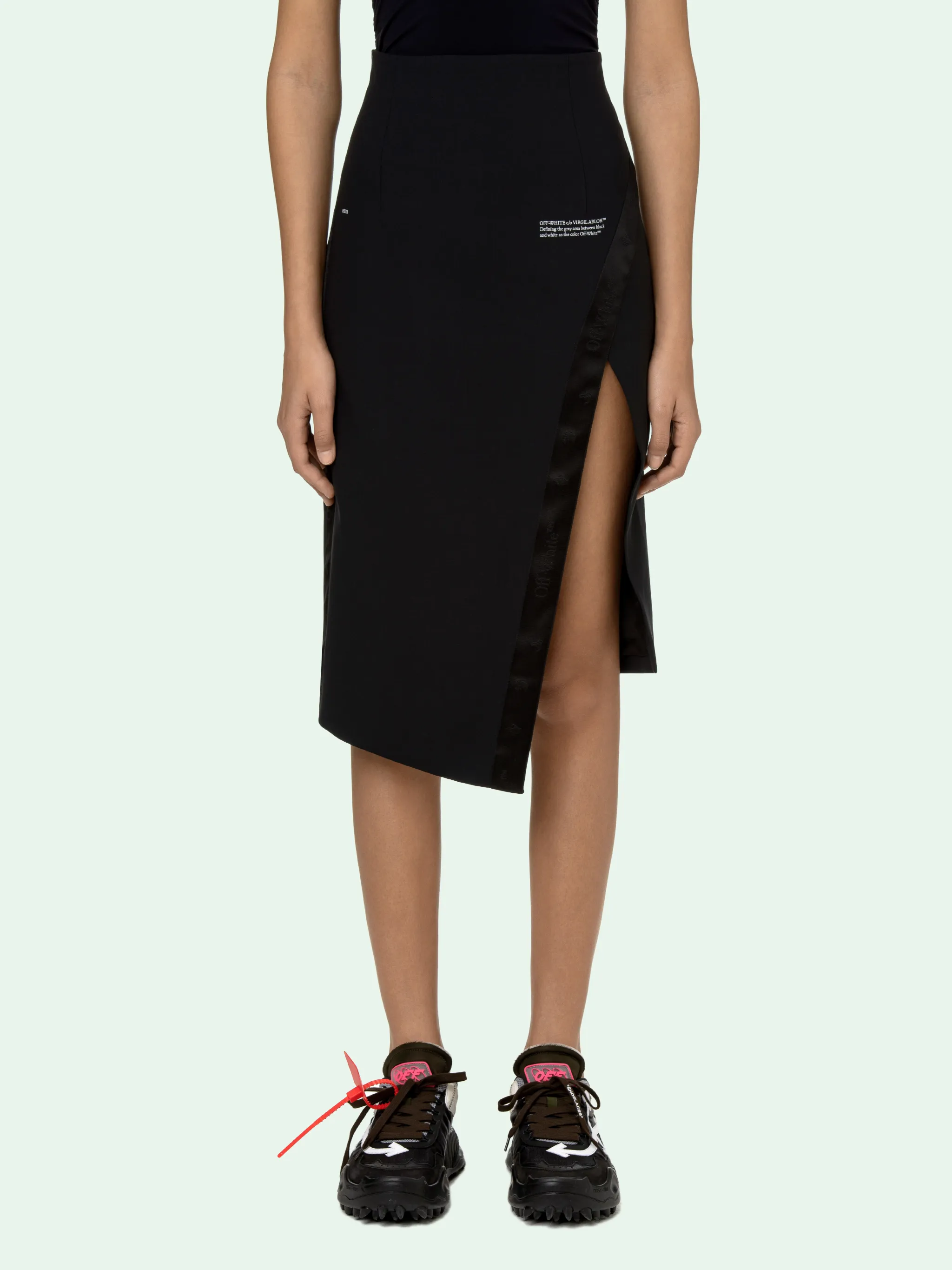 BLACK SPLIT SKIRT - Off-White 